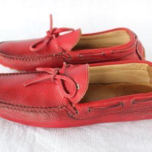 Harris Firenze Red Leather Driving Mocassins Sz 9